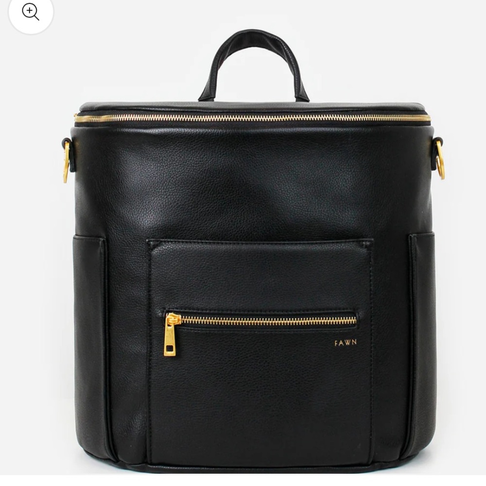 Fawn Design Black Baby Bag with Gold Accents